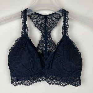 Auden Black Lightly Lined Racerback Bralette Size Small